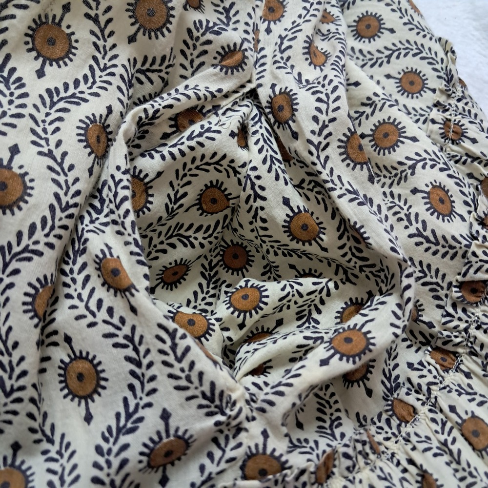 Natural Life Midi Dress Womens XS/S White Floral Tiered Boho Coastal Cottagecore - Picture 5 of 10